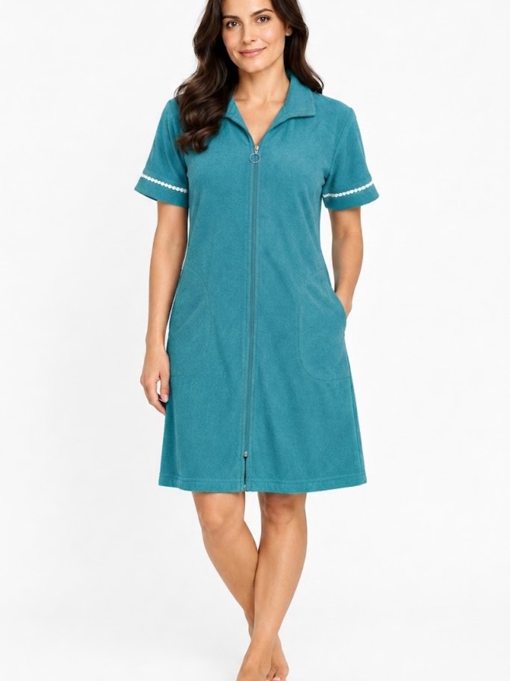 Miss Elaine Relax Zip-Front Terry Robe